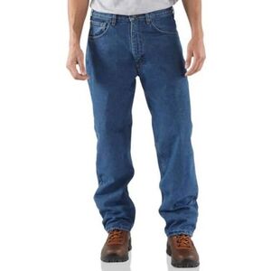 Carhartt Fleece-lined Relaxed Fit Straight Leg Blue Jeans | Men's Size 40x30